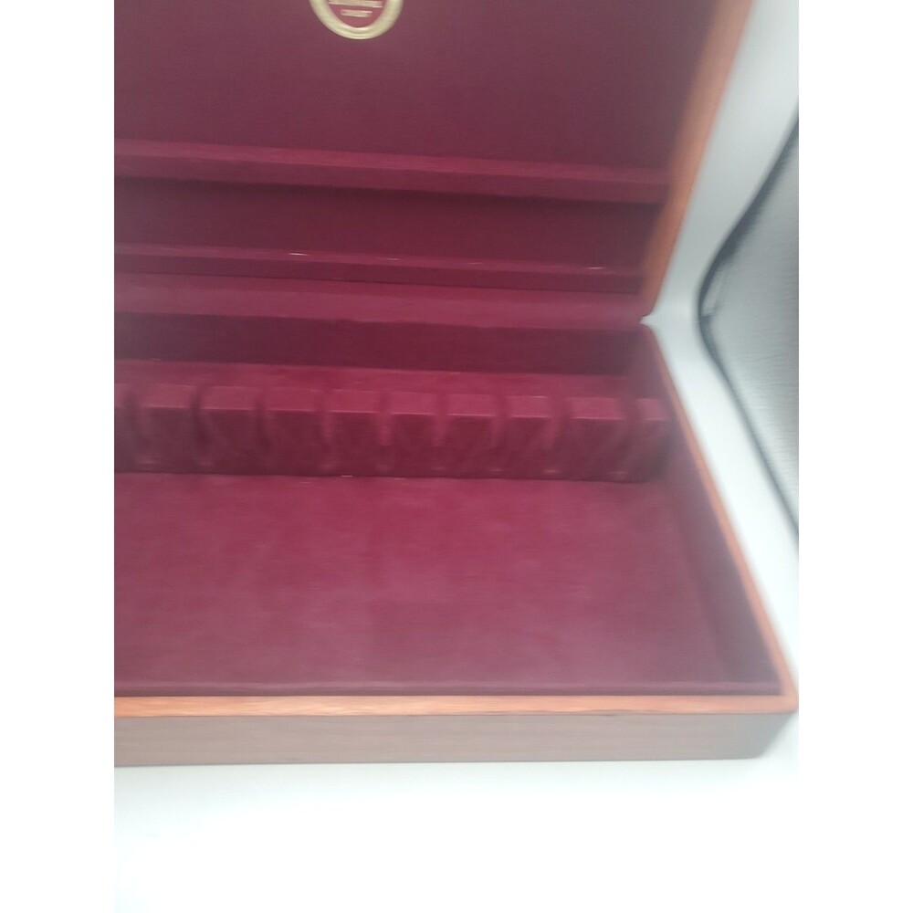 VTG Naken's Silverware Chest Tarnish Proof Pacific Red Cloth Case Box - Picture 5 of 16